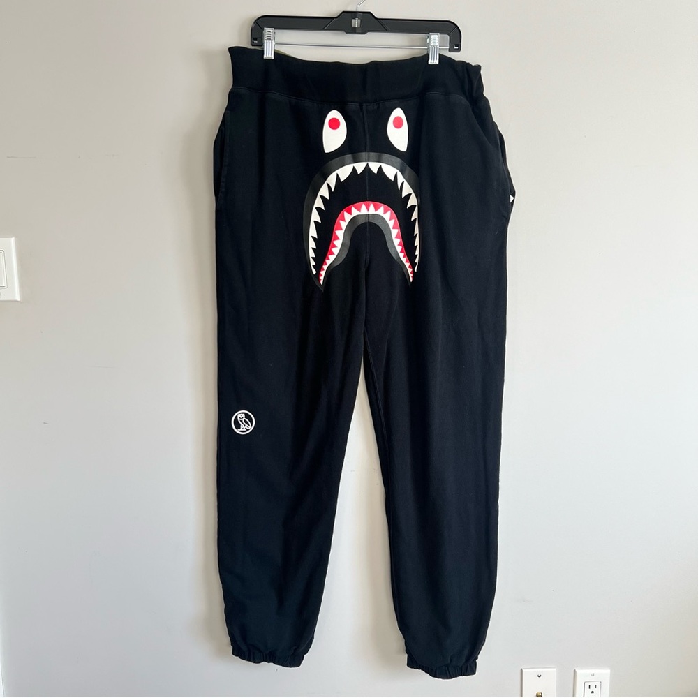 Men's reversible Black/Camo OVO x Bathing Ape collab Joggers Made in Japan BAPE